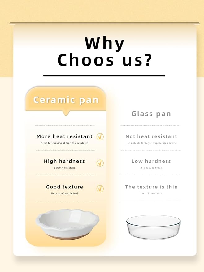 GDCZ Mini Pie Pan Set of 4, Ceramic Individual Stackable Pie Tins，Non-Stick Baking Bread Pan, Microwave and Dishwasher Safe, 5.8 Inch 8OZ, White/Brown