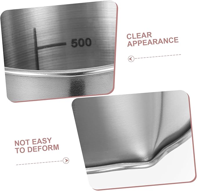 Homoyoyo 500ml Stainless Steel Measuring Cup Scale Lab Beaker for Chemistry Accurate Measuring Cups