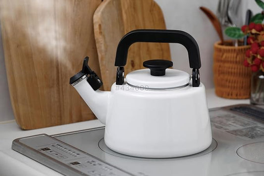 Fuji Hollow Cotton Plus Whistling Kettle, 0.7 gal (2.1 L), White CTP-2.1WK.W