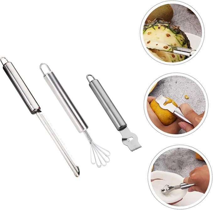 Ciieeo 3pcs Multi-function Stainless Steel Lemon Peeler Zester Grater for Cocktails and Kitchen