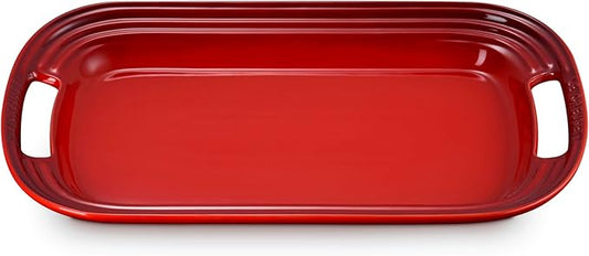 Le Creuset Stoneware Serving Platter, 14 in., Cerise