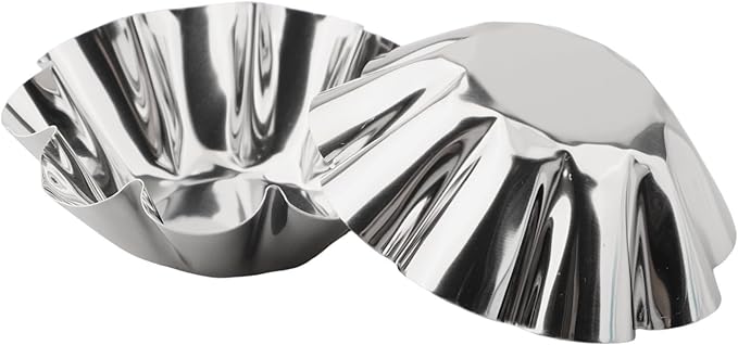 6Pcs Stainless Steel Nonstick Tart Pan for Fruit Tart, Egg Tart, and Cupcake, Easy to Clean and Remove, DIY Baking Accessories