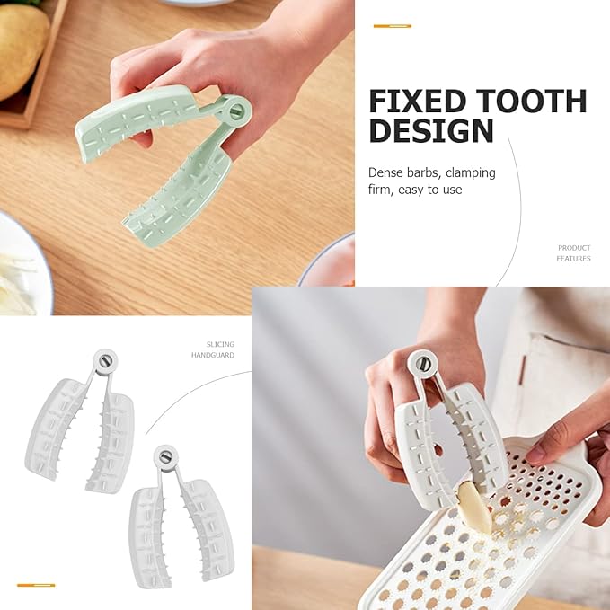 2Pcs Finger Guard Mandolin Guard Vegetables Fruit Slicer Grater Protector Kitchen Tools for Grabbing Garlic, Carrot, Potato, Cucumber
