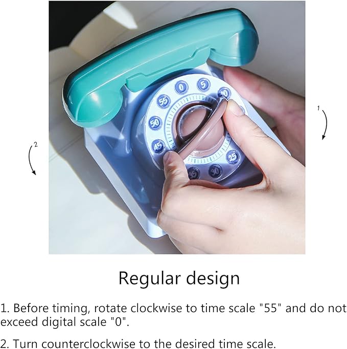 Cute Cartoon Telephone Shaped Kitchen Timer Mechanical Wind Up 60 Minute Manual 360 Degree Rotating Timer For Children Kitchen Timers For Cooking Manual