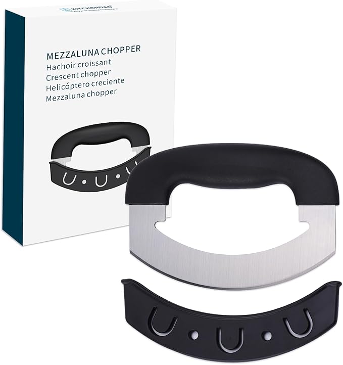 KITCHENDAO Citrus Lemon Peeler Zester Tool and Super Sharp Pizza Cutter Mezzaluna Salad Chopper