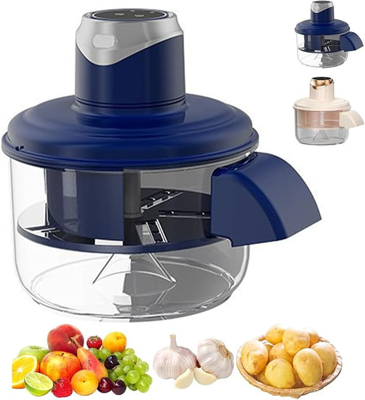 Vegetable Peeler,Automatic Potato Peeler Electric,Garlic Peeling Machine That Peels Fruit And Vegetables,Grape Peeling Machine for Grapes, Garlic, Tomato,Small Potato, Rechargeable Home (Blue)