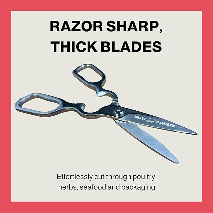 Kitchen Shears (Heavy-Duty Kitchen Scissors) – Forged 3Cr14 Stainless Steel, Come-Apart Design, Electropolished Rust-Resistant Finish, Built-In Nutcracker & Bottle Opener