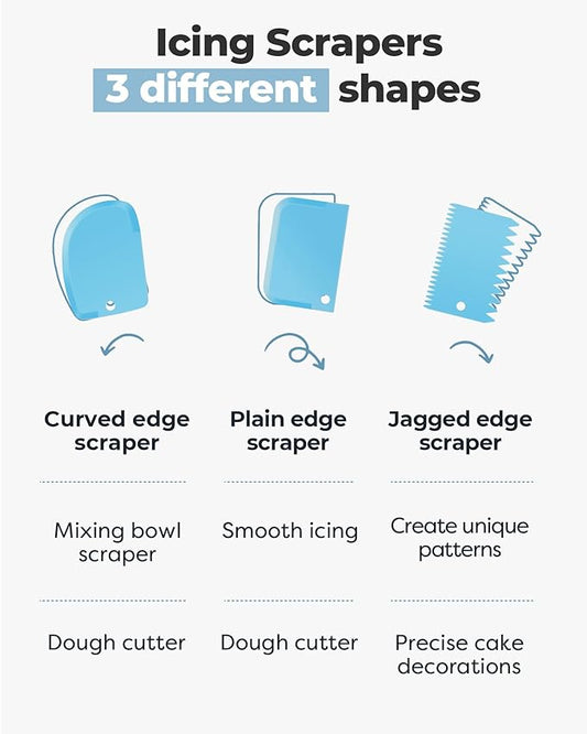 Kootek Cake Decorating Kit Baking Supplies Set Cake Turntable with 2 Frosting Straight Angled Spatula 3 Icing Smoother Scrapers Baking Accessories Tools for Beginners and Pros, Blue