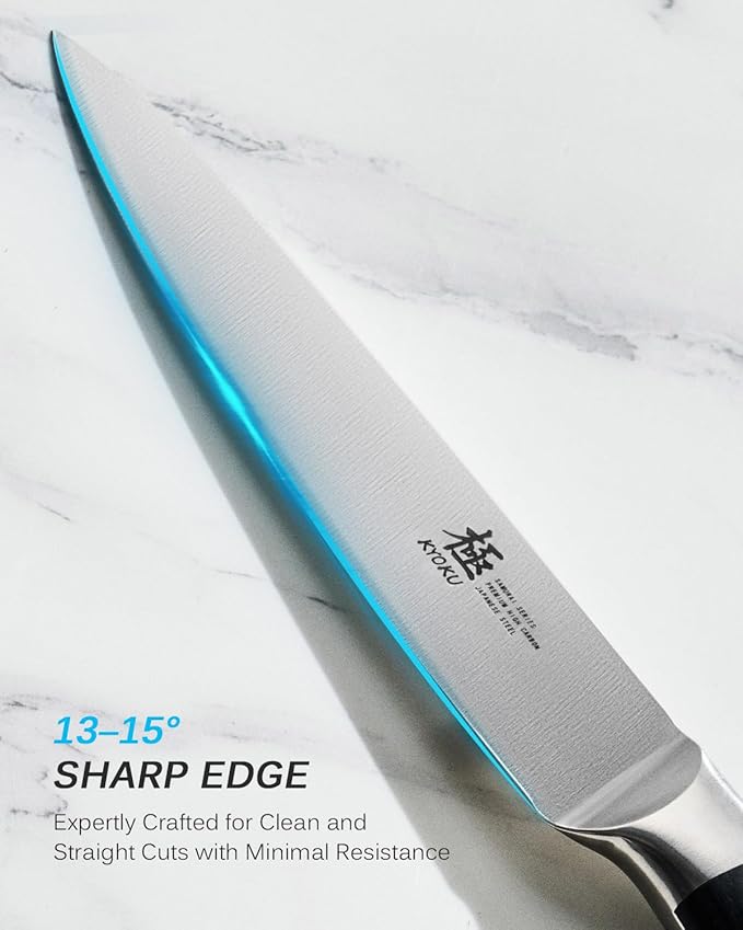 KYOKU 5" Kitchen Utility Knife, Samurai Series Chef Knife with Pakkawood Handle & Mosaic Pin, Japanese Style High Carbon Steel Knife, Full Tang Kitchen Knife for Vegetable Fruit with Sheath and Case