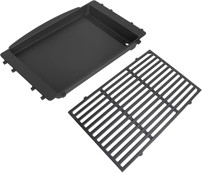 Cast Iron 7658 Cooking Griddle & 7638 Grill Grate for Weber GS4 Spirit II & I 300 Grills, Spirit E/S 310 E/S 320 E/S 330 SP-320, Spirit 700 Genesis 1000-3500 Genesis Gold Silver Platinum B/C