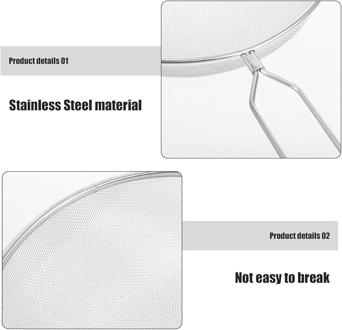 Noodles Colander 10in Stainless Steel Mesh Strainer with Handle for Cooking and Skimming Cooking Striner Metal Skimmer Spoon Stainless Steel Colanders Food Strainers Japan Flour