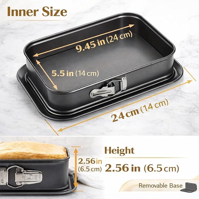 CIVJET Carbon Steel Loaf Pan with Nonstick Coating, Springform Bread Baking Mold for Homemade Bread, Cakes & Desserts, Easy Release, Rust-Resistant & Durable for Home or Commercial Baking