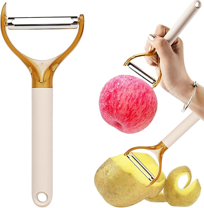 2026Upgraded New Rotating Peeler and Corer 2 in1 Kitchen Peeler 304 Sharp Stainless Steel Blade Y-Shaped Peeler Easy to Clean Suitable for Peeling Vegetables, Fruit, Potatoes, Carrots & Apples