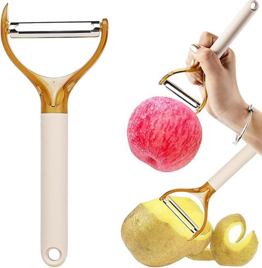 2026Upgraded New Rotating Peeler and Corer 2 in1 Kitchen Peeler 304 Sharp Stainless Steel Blade Y-Shaped Peeler Easy to Clean Suitable for Peeling Vegetables, Fruit, Potatoes, Carrots & Apples