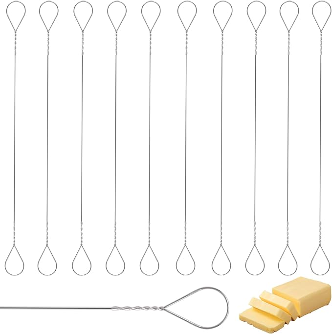 Mozeat Lens 5.7 inch Cheese Slicer Wire,10 PCS Cheese Slicer Replacement Wires Food Grade Stainless Steel Cheese Cutter Wire Cheese Wire Knife Kit for Slicing Cheeses Butter