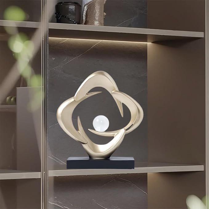Abstract Sculpture Art Home Decor Accents Modern Decorative Objects for Living Room Shelf Coffee Table TV Stand Cabinet Office Decor Accents (Gold)