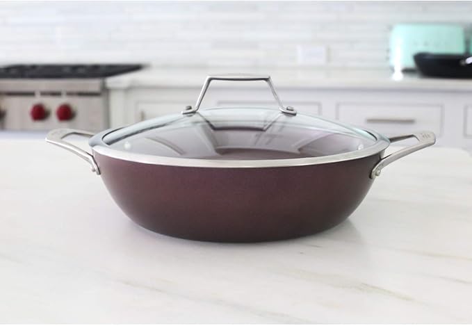TECHEF - Art Pan Collection, 5 Qt / 12-in Nonstick All Purpose Chef Pan with Cover, Made in Korea (5-quart Chef Pan)