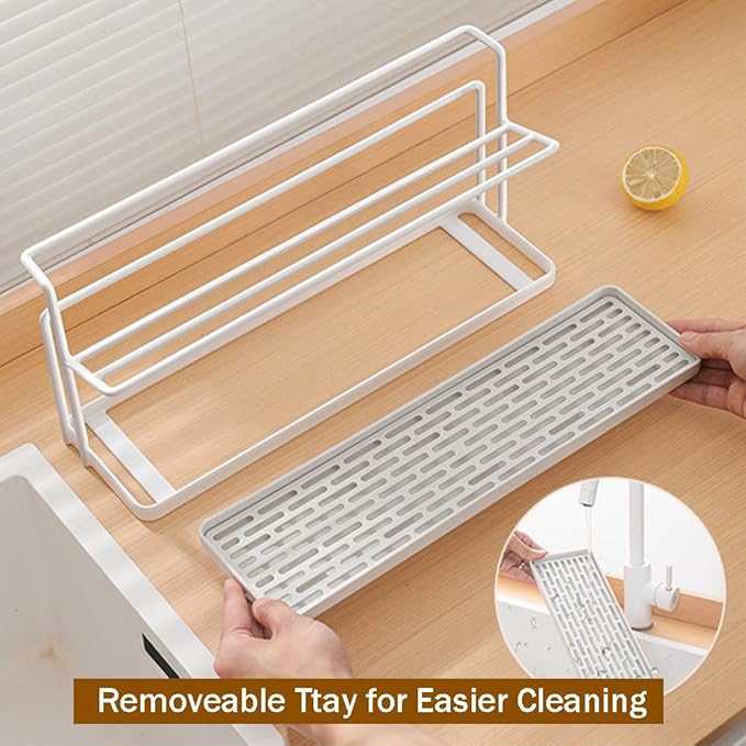 Water Bottle Drying Rack Cup Storage with Drain Tray Mug Organizer for Kitchen - 2 Tiers (Black)