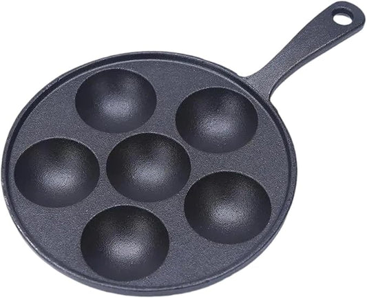 Takoyaki Pan Barbecue Plate Easy to Clean Multipurpose 6 Cavities Takoyaki Meatball Grill Pan Baking Pan for Camping Indoor