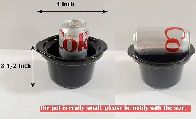 Mini Slow Cooker 0.65qt(20oz) warmer, fondue pot set,chocolate melting pot (stainless steel)… (red)