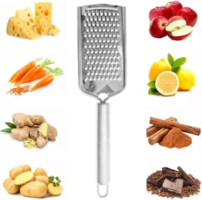 Cheese Zester - Vegetable Grater - Food Shredder for Kitchen - Stainless Steel Handheld for Parmesan Cheese Lemon, Garlic, Nutmeg, Chocolate, Fruits, Vegetables, Ginger Grater