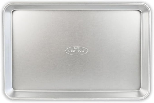 USA Pan Bakeware Traditional Aluminized Steel Uncoated Jelly Roll Baking Sheet Pan, Made without nonstick coating