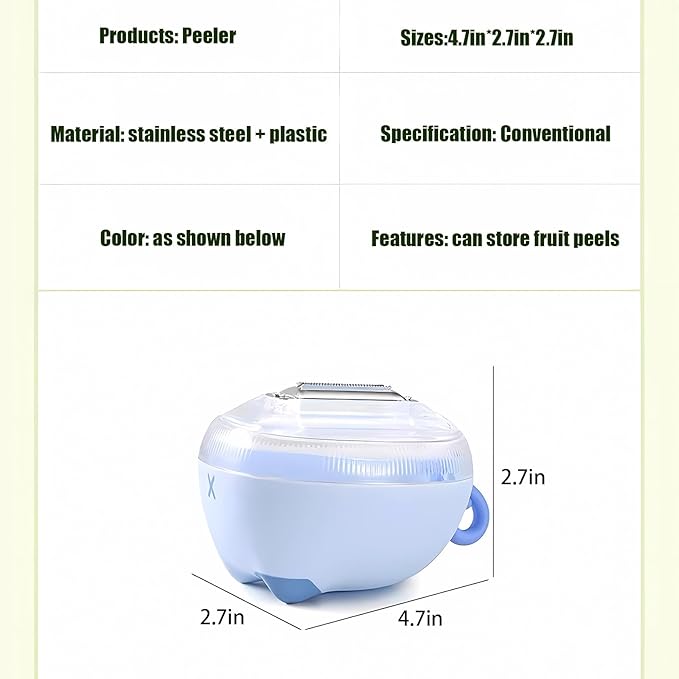 Paring Knife with Storage Case, Fruit and Vegetable Peeler with Container, Travel Home Kitchen Reversible Stainless Steel Multi-Purpose Peeler (Green)