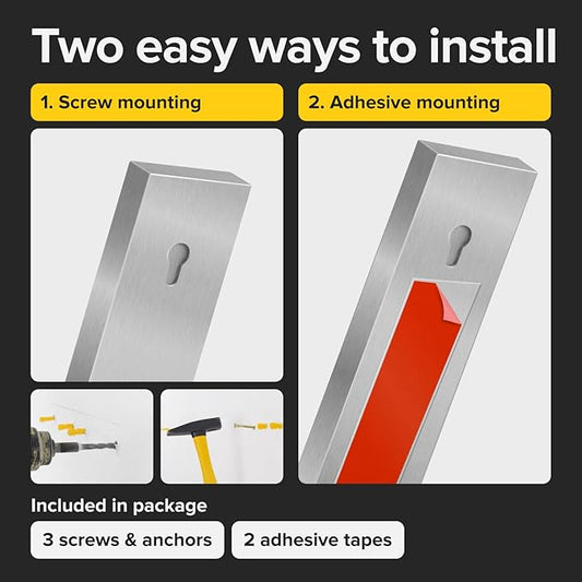Knife Magnetic Strip 10" Steel – Magnetic Knife Holder for Wall no Screws – Kitchen Utensil Holder, Knife Bar, Knife Rack, Kitchen Organizer and Tool Holder