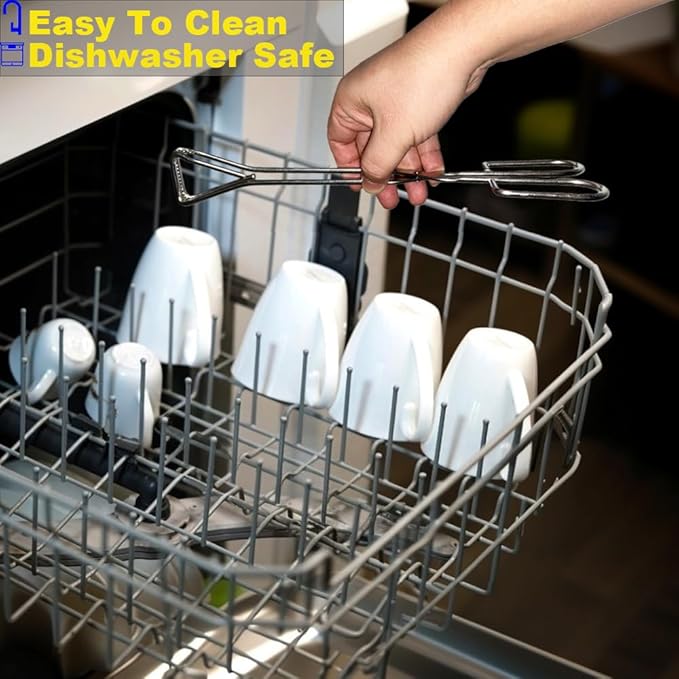11" Heavy Duty Stainless Steel Kitchen Scissor Tongs with Comfortable Ergonomic Grip, Heat Resistant Tongs for Cooking & BBQ, Set of 2