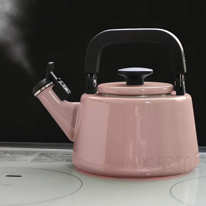 Fuji Horo CTN-2.1WK.AP Whistling Kettle, Induction Compatible, Cotton, 0.7 gal (2.1 L), Ash Pink
