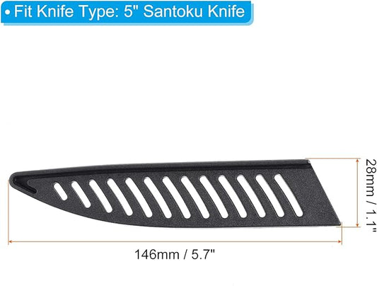 PATIKIL PP Safety Knife Cover Sleeves for 5" Utility Knife, 2 Pack Knives Edge Guard Blade Protector Universal Knife Sheath for Kitchen, Black