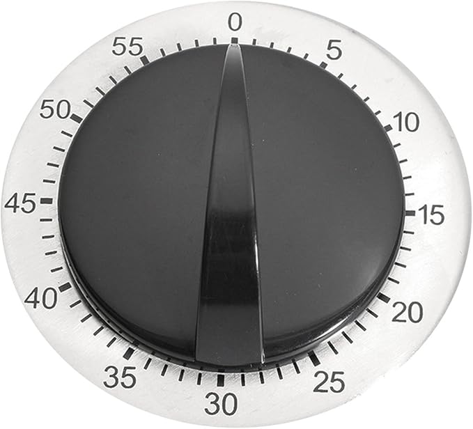Kitchen Timer for Cooking, Mechanical Stainless Steel Chef Cooking Magnetic Timer, Easy-to-Read 2.5” Dial, Loud Alarm Countdown Reminder for Cooking or Baking, Magnetic Backing, No Batteries Required