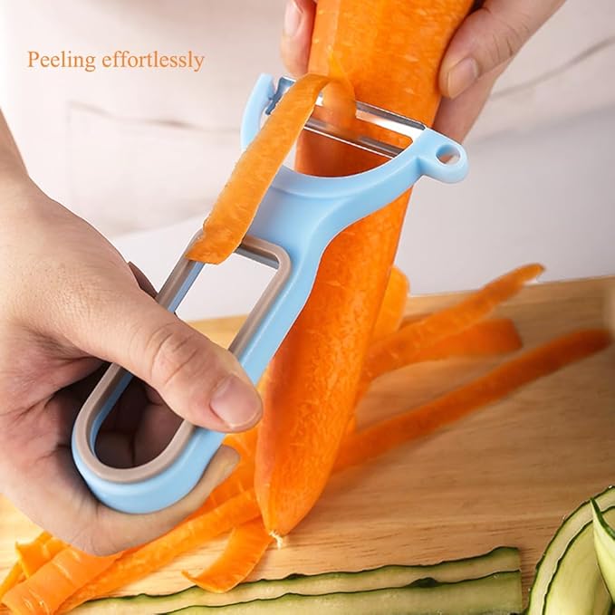 2Pcs Kitchen Peelers, Super Sharp Vegetable Peelers, Fruit Peeling Blade, Pink & Blue (2, Blue+Pink)