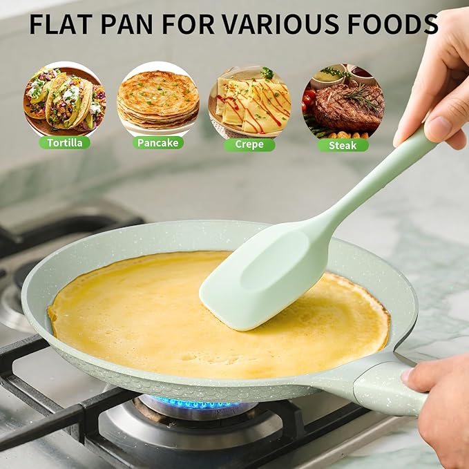 Xuanying Nonstick Crepe Pan, Coating Induction Compatible Skillet Griddle | Dosa Tawa Pan for Roti, Tortillas & Pancakes | Eco-Friendly 100% Free PFOA,PFAS, Lightweight with Cool-Touch Handle
