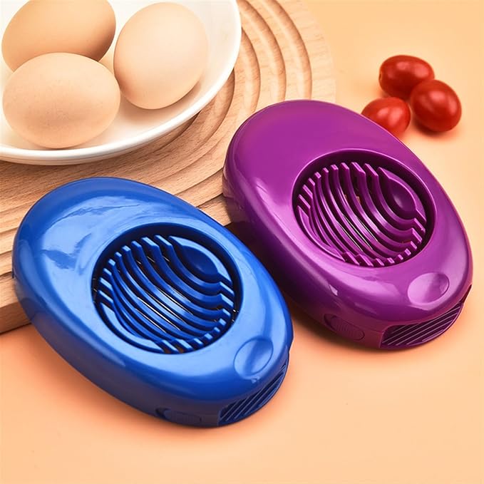 Egg Slicer, Kitchen Multi-Purpose Egg Cutter Tool, Skin Egg Slicer Petal Splitter, Plastic Egg Slicer for Hard Boiled Eggs (Color : Purple)