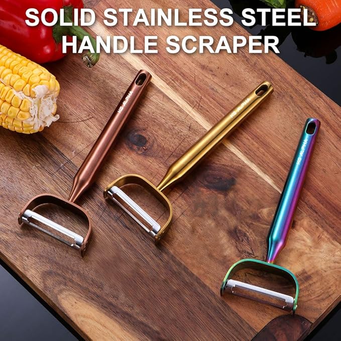 Potato, Vegetable, Apple Peelers for kitchen, Fruit, Carrot, Veggie, Potatoes Peeler, Y-Shaped Stainless Steel Peelers, with Ergonomic Non-Slip Handle & Sharp Blade, Good Durable KG ALPHA Golden