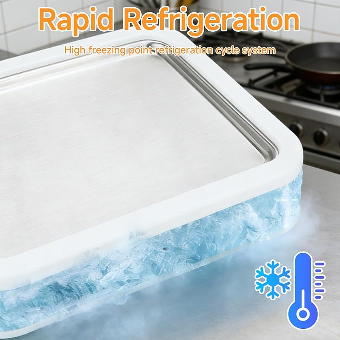 2026 Rolled Ice Cream Maker - 3-Minute Portable Ice Cream Machine with Stainless Steel Freeze Tray & 2 Scrapers, No Electricity Needed, Perfect for Family and Party Desserts (White)