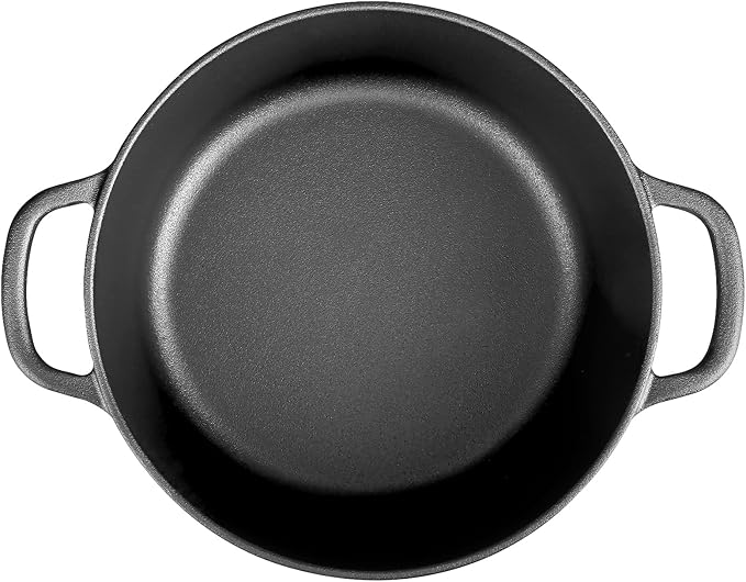 EDGING CASTING Pre-Seasoned Cast Iron Dutch Oven Pot with Lid Dual Handle, Sourdough Bread Baking Pots， Round 5 Quart, Black