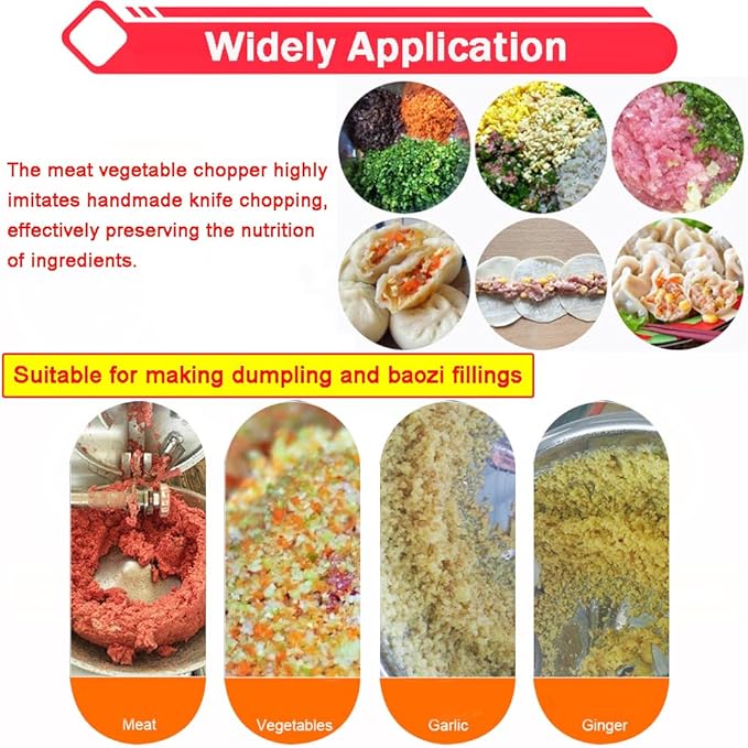 JARYANNIX 110V 24L Commercial Food Chopper Processor 1500W Electric Meat Vegetable Grinder Blender Multifunctional Food Cutter for Meat Vegetables Fruits Ginger Garlic 1400r/min