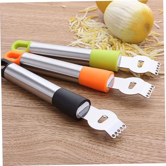 IMIKEYA Stainless Steel Lemon Zester and Grater with Channel Knife for Citrus and Chocolate Easy to Clean Kitchen Tool Random Color for Home Cooking and Baking
