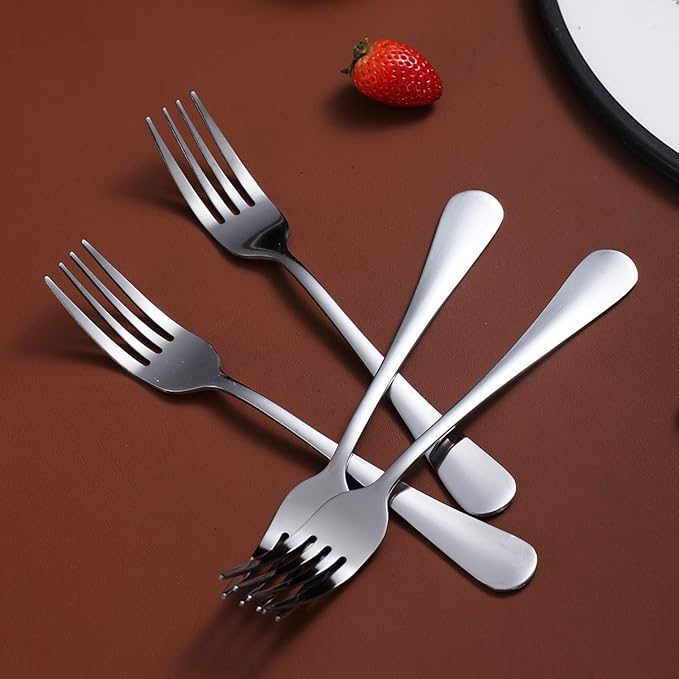 Dinner Forks Set of 6, Berglander 7.9" Stainless Steel Shiny Mirror Fork Set, Forks And Spoons Silverware, Table Forks Set Sturdy And Dishwasher Safe