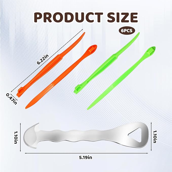 6-Pack Orange Peeler, Orange Peeler Tool, with 4 Plastic and 2 Stainless Steel Peelers, Easy to Use, Efficient Fruit Peeling