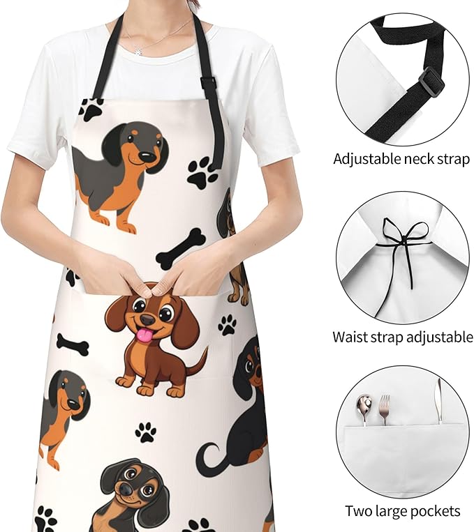 Apron with Pockets Aprons for Women Men Kitchen Chef Apron for Cooking Gardening Server Waitress Painting