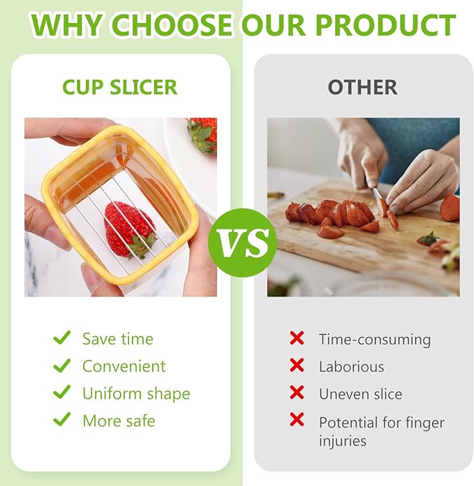 DECHOUS 3Pcs Fruit Slicer, Strawberry Cutter Slicer, Egg Slicers Cup Slicers for Fruits and Vegetables, Cutter Kitchen Gadget Quickly Making Vegetable Salad, with Cleaning Brush