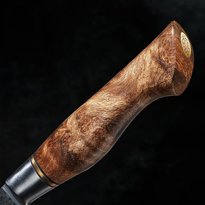 SENKEN 7" Damascus Steel Cleaver Knife - Dynasty Collection - 67-Layer Japanese VG10 Steel w/ Sycamore Wood Handle, Razor Sharp Double Bevel 15° Edge