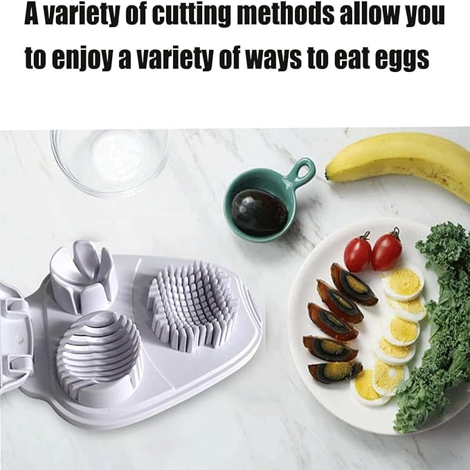 3 Way Egg Slicer for Hard Boiled Eggs, 2026 Heavy Duty Stainless Steel Egg Cutter with 3 Slice Modes, Multipurpose Dicer for Strawberry, Mushroom & Fruit, Kitchen Tool, Dishwasher Safe