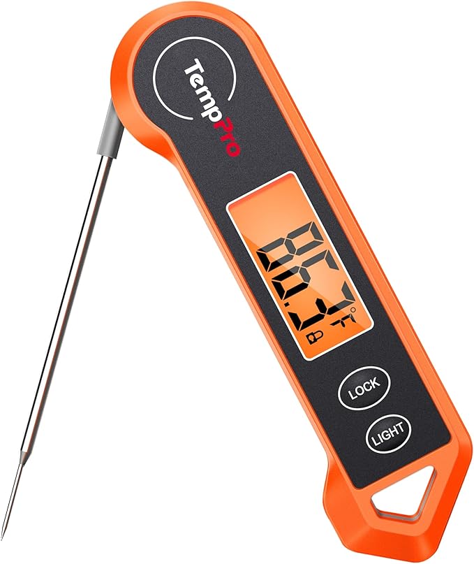 TempPro TP19H Digital Meat Thermometer for Cooking with Ambidextrous Backlit and Motion Sensing Kitchen Cooking Food Thermometer for BBQ Grill Smoker Oil Fry Candy Instant Read (Previously ThermoPro)