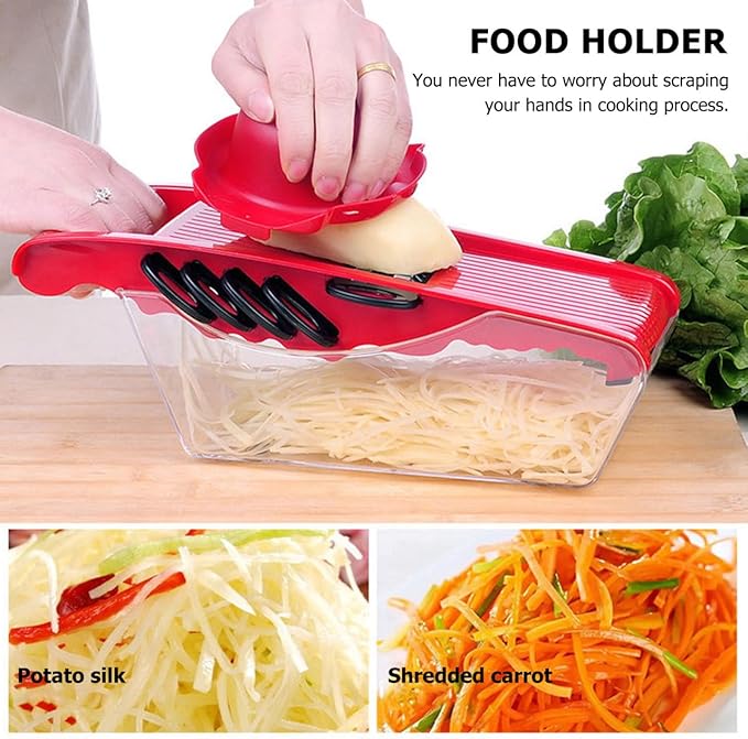 Food Safety Holder for Mandolin Slicer or Grater, Finger Anti-Cut Protectors for Vegetable Grater, Food Slicer Cutter Finger Guard for Mandoline Slicer