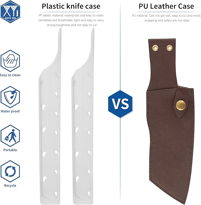 XYJ 2pcs Knife Covers & Sleeves - Universal & Bread Knife Sheaths - Guard & Protectors White Kitchen Cover