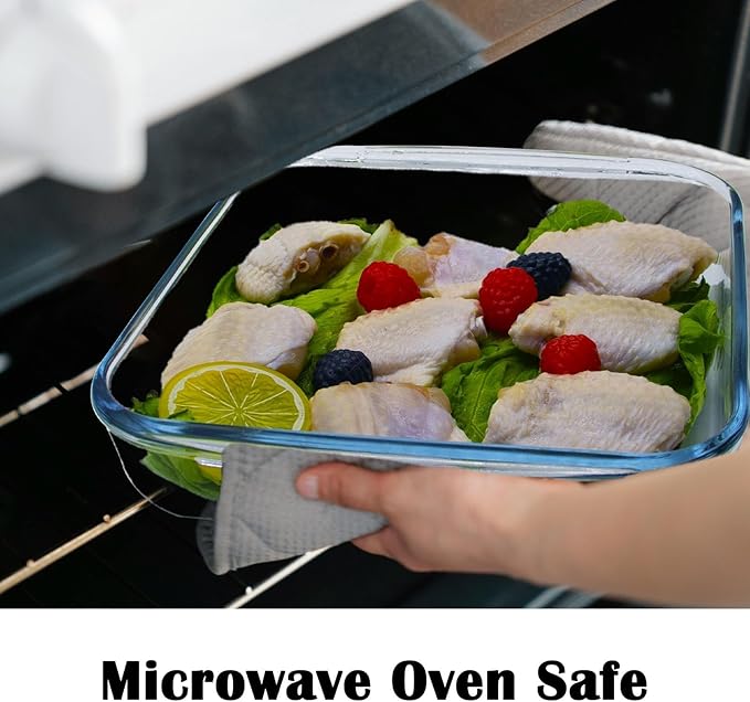 Small Glass Baking Dish for Oven, 8.6in Casserole Dishes for Oven, Square Glass Baking Pan